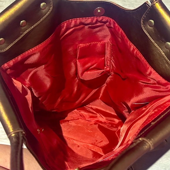 MINT Ed Hardy by Christian Audigier Gold Tote Bag – Love Kills Slowly HeartPrint - Picture 7 of 9